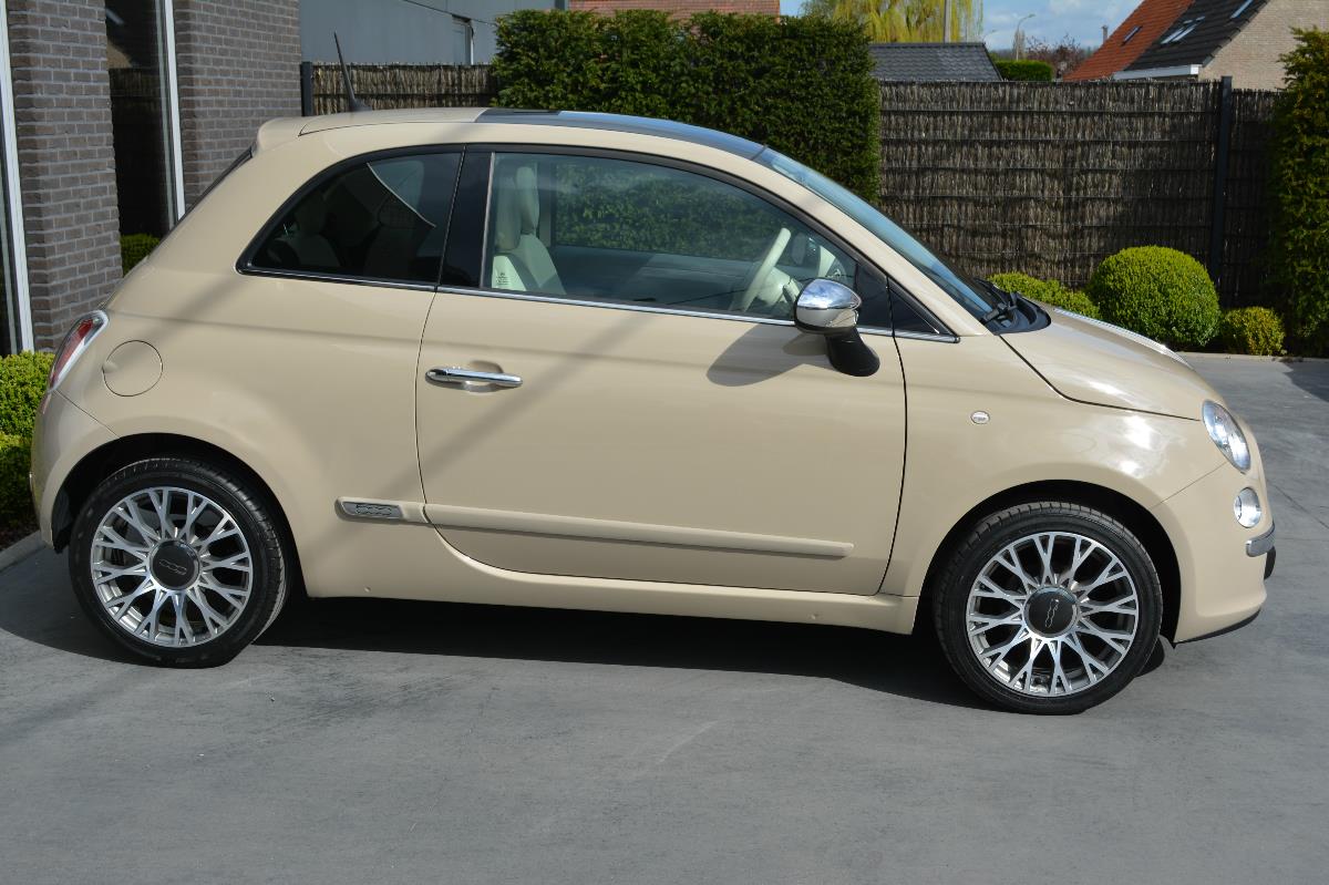 Fiat 500 1.2 lounge beige cappuccino (moccalatte) met